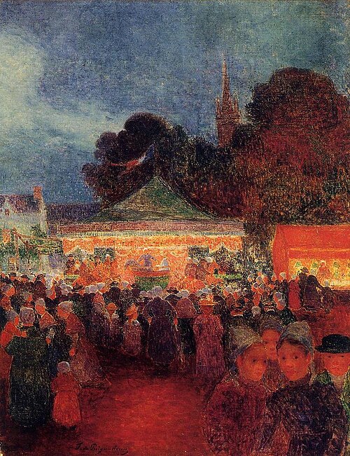 Fête foraine de nuit au Croisic, 1895, Ferdinand du Puigaudeau