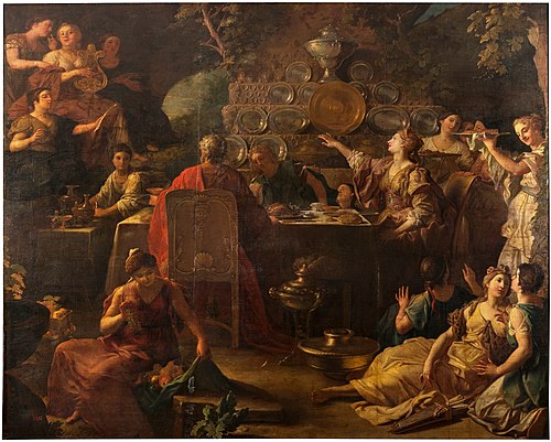 Banquete de Telémaco y Mentor, 1701, Michel Ange Houasse