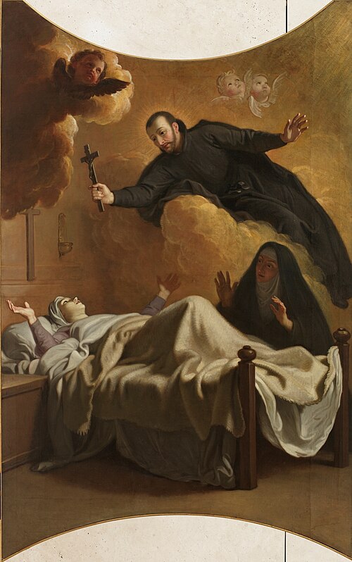 Aparición de san Francisco de Regis a la madre Momplaisant, 1702, Michel Ange Houasse
