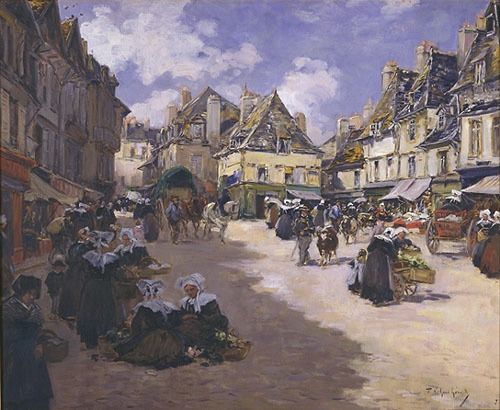 La Place Terre-au-Duc à Quimper, 1910, Fernand Legout-Gérard