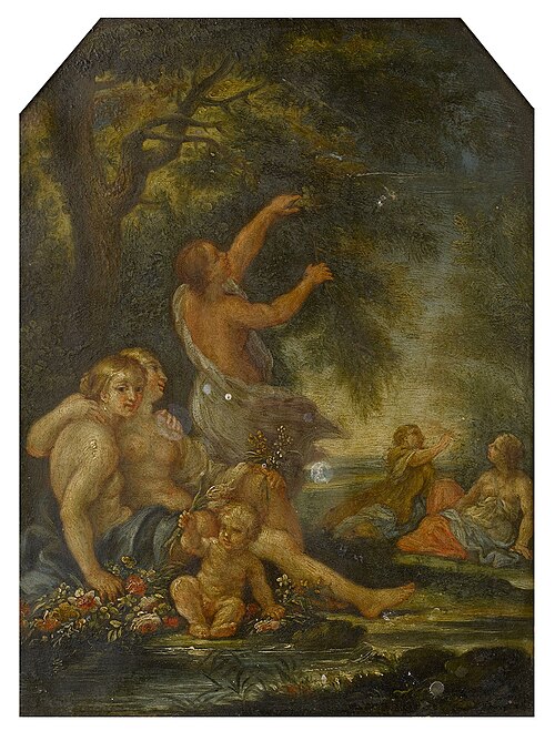 Spring: Nymphs and a cherub by a woodland stream, 1650, Filippo Lauri