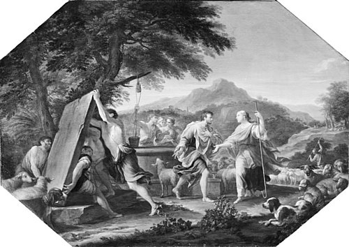 Jacob meets Rachel at the Well, 1666, Filippo Lauri