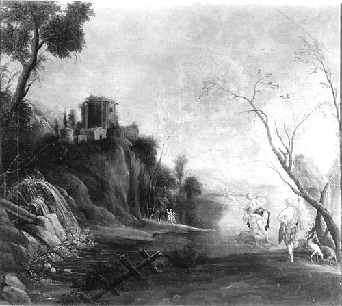 Venus und Adonis in Ideallandschaft, 1658, Filippo Lauri