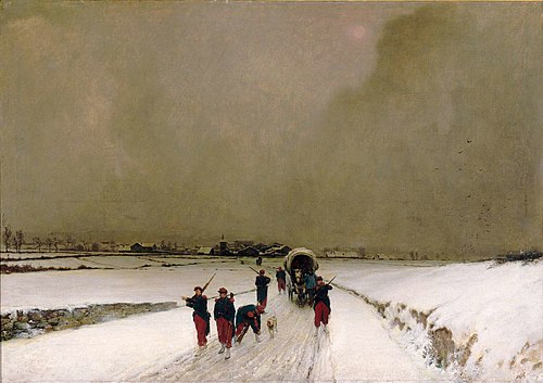 Les Trainards : effet de neige, 1870, Fleury Chenu