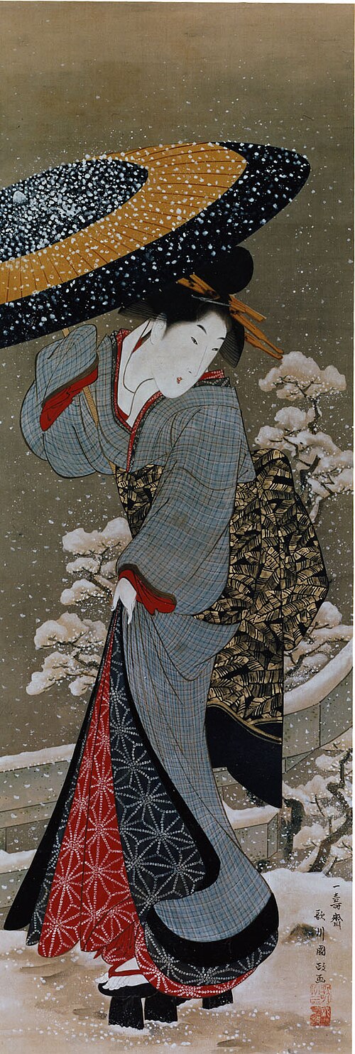 Beauty in Snow, 1811, Utagawa Kunisada II
