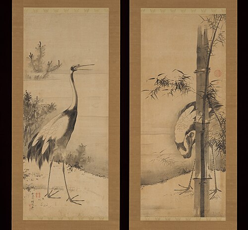 Cranes, 1760, Soga Shōhaku