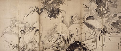 Horses and Cranes, 1750, Soga Shōhaku