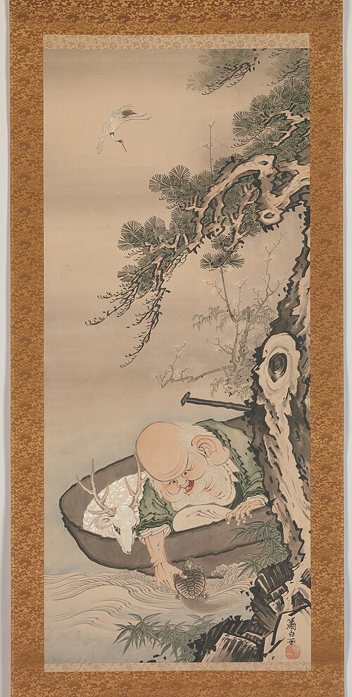 The God of Good Fortune Jurōjin, 1773, Soga Shōhaku