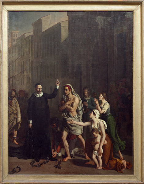 Saint Vincent de Paul prenant les fers d'un galérien, 1808, Fortuné Dufau