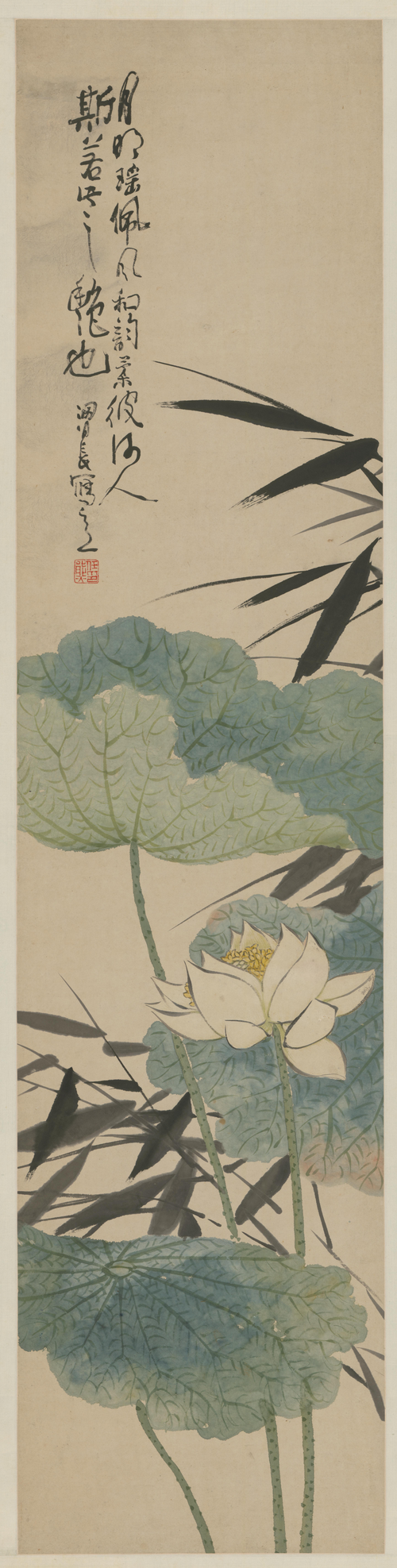任熊花卉屏-荷花, , Ren Xiong