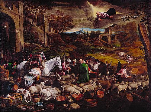 Le départ d'Abraham pour la terre de Canaan, 1570, Francesco Bassano l'Ancien
