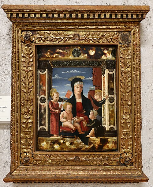Madonna con il bambino e tre angeli, , Francesco Benaglio