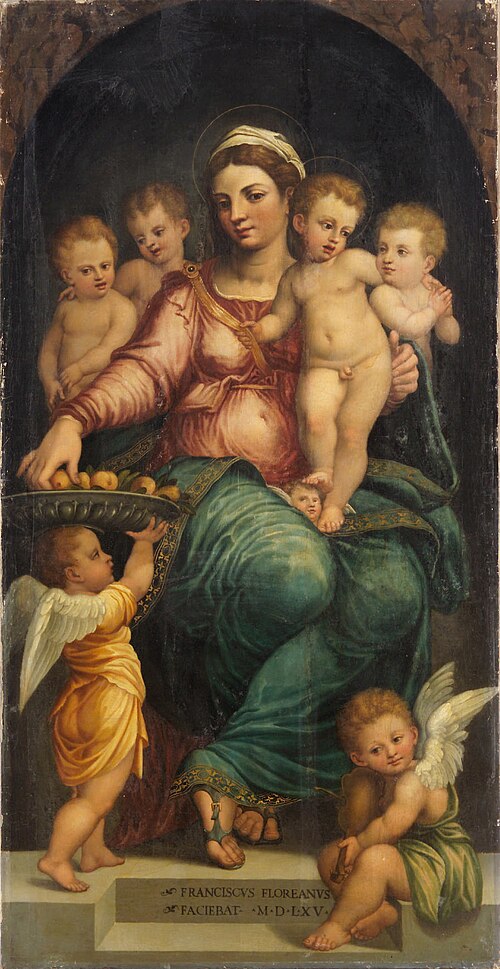 Madonna mit Kind, von Engeln umgeben, 1565, Francesco Floriani