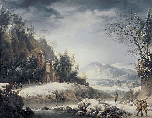 Winter Landscape with Figures, 1750, Francesco Foschi