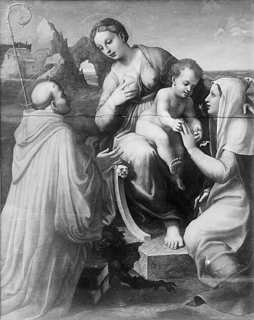 The Madonna and Child with Saints, 1550, Francesco Menzocchi
