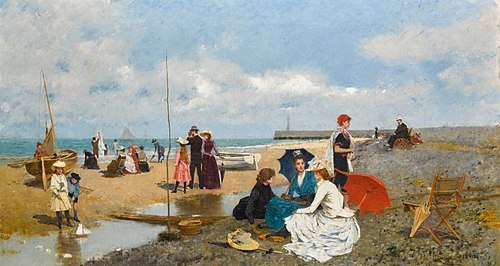 An Afternoon on the Beach, , Francisco Miralles Galup