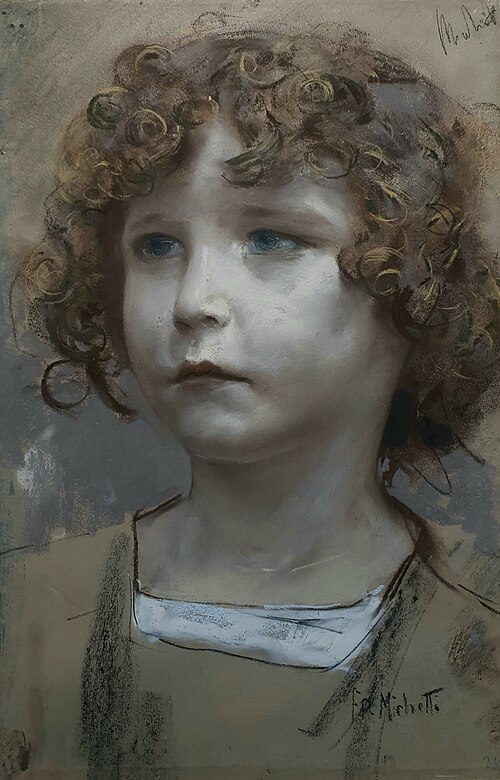 Curly haired girl, 1881, Francesco Paolo Michetti