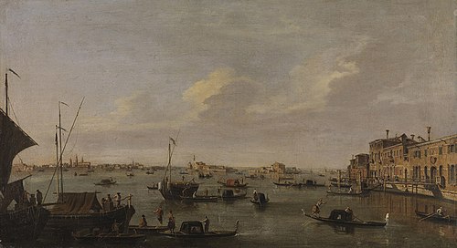 Blick auf die venezianische Lagune mit den Inseln San Michele und San Cristoforo, , Francesco Tironi