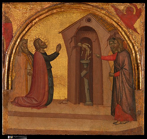 Saint John the Evangelist Causes a Pagan Temple to Collapse, 1370, Francescuccio Ghissi