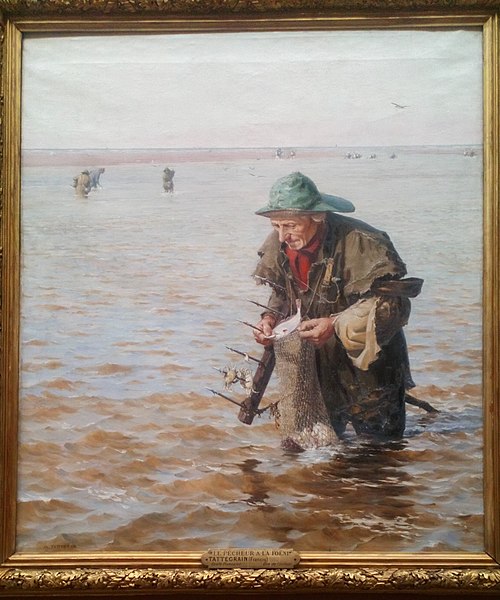 Pêcheur à la foène dans la baie d'Authie, 1890, Francis Tattegrain