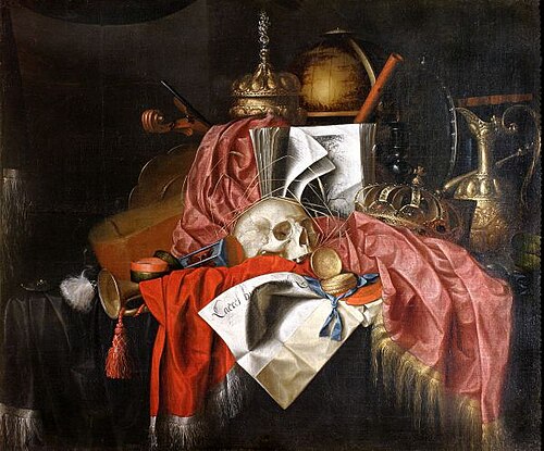 Still life with a skull., 1675, Franciscus Gysbrechts