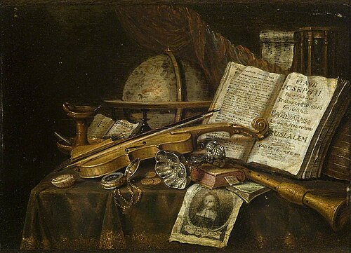 Still Life with a Violin, , Franciscus Gysbrechts
