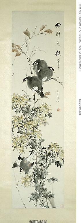 Chrysanthemums and Magpies, 1892, Gu Xu