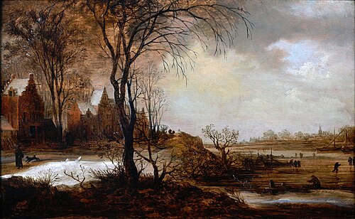 Winter pleasures outside a small town, 1650, Frans de Momper