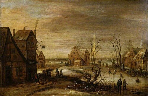 A village in winter, , Frans de Momper