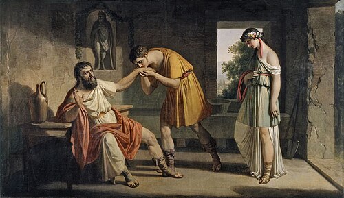 Dafnis predstavi očetu nevesto Filis, 1810, Franz Caucig