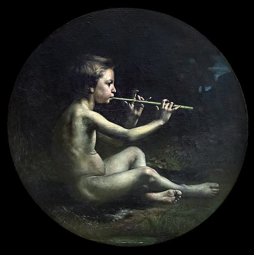 Le Joueur de flûte champêtre, 1874, François-Alfred Delobbe