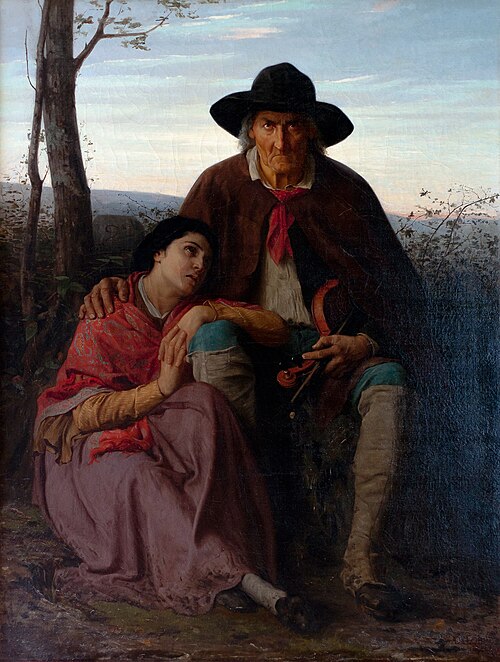 Le violoniste aveugle et sa fille, 1866, François-Alfred Delobbe