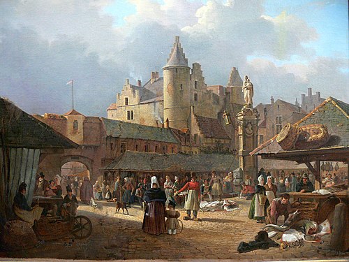 The Old Fish Market in Antwerp, 1833, François-Antoine Bossuet