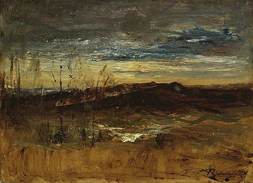 Paysage au coucher du soleil, , François-Auguste Ravier
