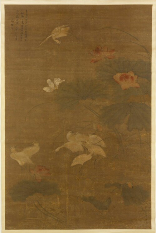 Nine Egrets in a Lotus Pond, , Liu Songnian
