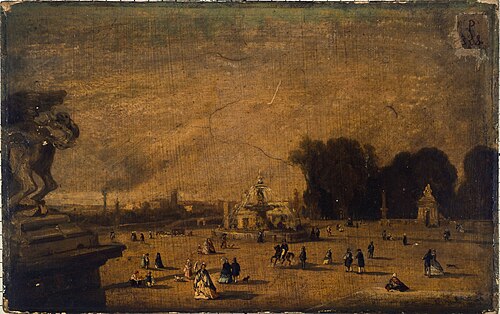 Vue de la place de la Concorde, 1831, François Antoine Léon Fleury