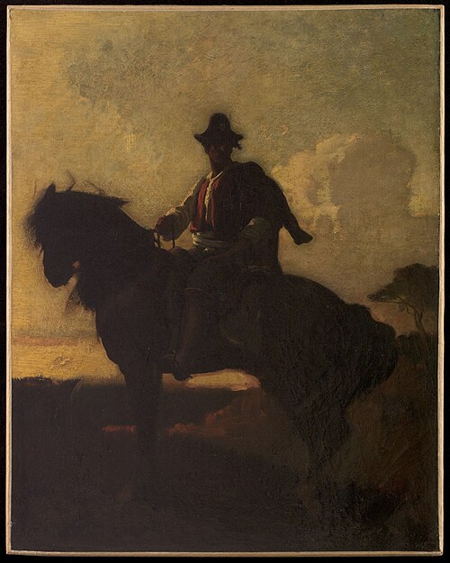 Berger à cheval dans la campagne de Rome, 1857, François Chifflart