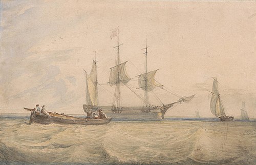 Shipping Off the Coast, , François Louis Thomas Francia