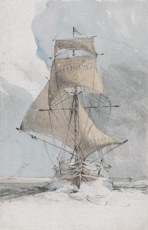 Running before the Wind, , François Louis Thomas Francia