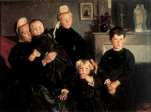 Famille bigoudène en deuil, 1912, Lucien Simon
