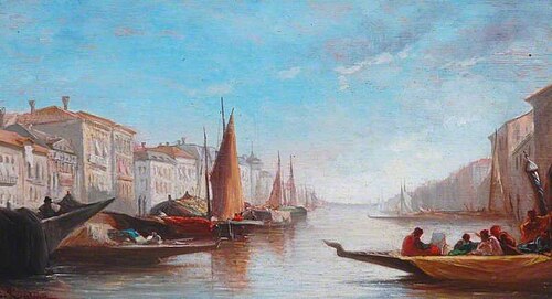 View on the Grand Canal, Venice, Italy, 1866, François Germain Leopold Tabar