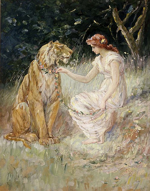 Lady and the Tiger, 1900, Frederick Stuart Church