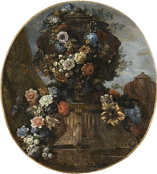 Golden vase filled with flowers, , Jean-Baptiste Monnoyer