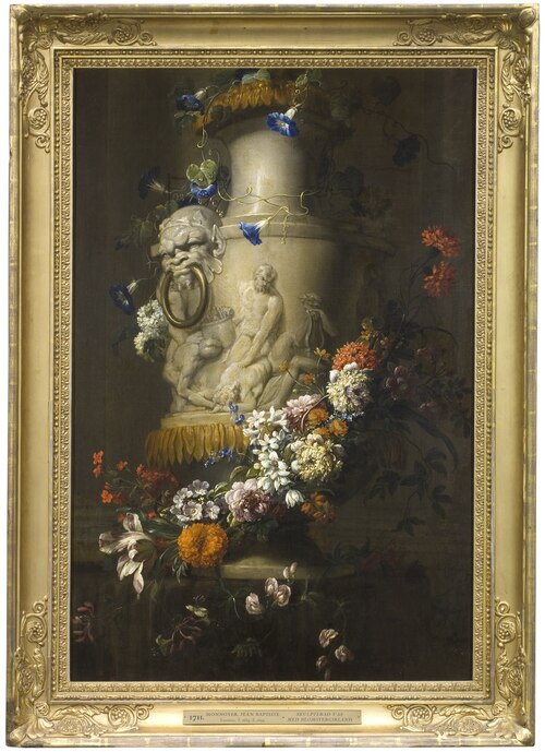 Marble Vase with Garland of Flowers, , Jean-Baptiste Monnoyer