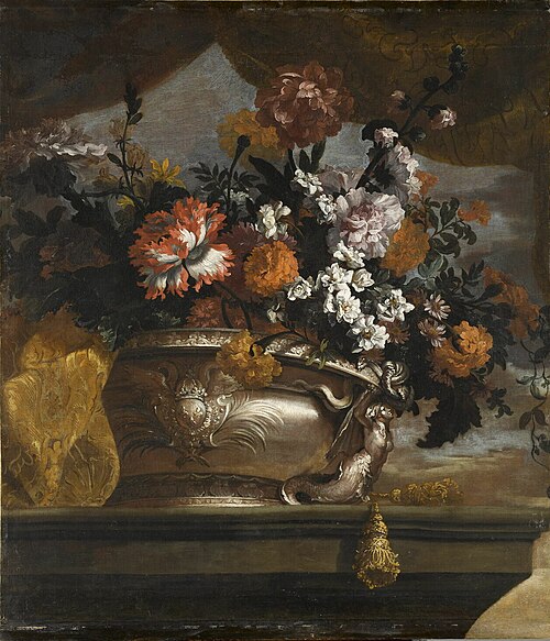 Vase d'argent avec des fleurs, 1675, Jean-Baptiste Monnoyer