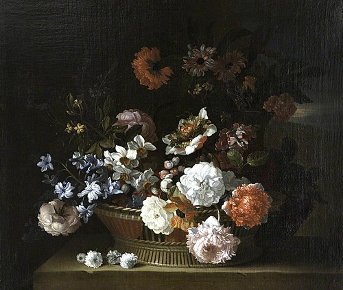 Flowers in a Basket, 1677, Jean-Baptiste Monnoyer