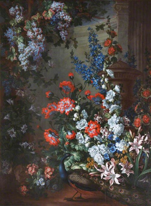 Still Life with Flowers and Peacock, 1694, Jean-Baptiste Monnoyer