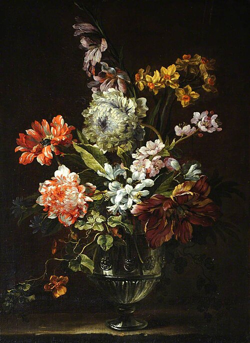 Flowers in a Glass Vase, 1667, Jean-Baptiste Monnoyer