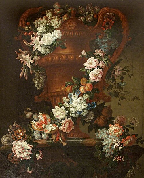 An Urn with a Garland of Flowers, 1677, Jean-Baptiste Monnoyer
