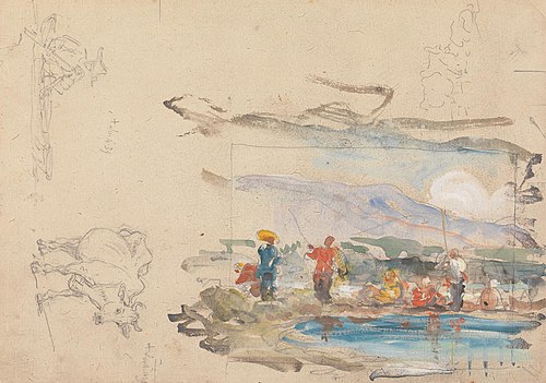 A Pool with Figures, 1839, George Chinnery